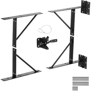 image:imageVEVOR Gate Corner Brace Bracket 2 Sets Anti Sag Gate Frame Hardware Kit Gate Frame Brace Bracket with Latch Lock Screws for Shed Doors Corral Gates Driveway Gates Stable Gates Iron Black1 Set