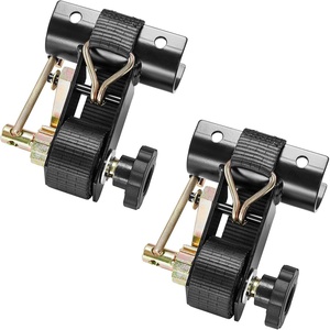 image:imageVEVOR Ladder Rack Ratchet Straps 14 Black Square Tube Mount 15 Wide x 75 Long Black Ladder Rack Straps with Double JHooks 500 lbs Load Heavy Duty Cargo Buckle Lock Strap 2 PackBlack Round Tube2 Pack