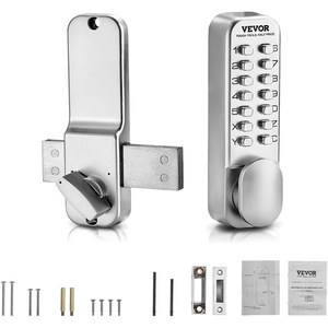 image:imageVEVOR Mechanical Keyless Entry Door Lock 14 Key Door Lock Mechanical Keypad with Adjustable Thumb Knob SingleSide Zinc Alloy Waterproof Keyless Gate Lock for Home OfficePearl Chrome