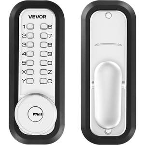 image:imageVEVOR Mechanical Keyless Entry Door Lock 20 Code Upgrade 47 Digits Code SingleSided Push Button Combination Mechanical Keypad Door Knob Auto Locking for Garden Gates Indoor or Outdoor SilverPearl Chrome