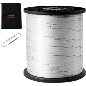 image:imageVEVOR Polyester Pull Tape 12 x 5249 Mule Tape Flat Rope 1250 lbf Tensile Capacity Printed Webbing Cable Pulling Tape for Packaging Gardening Commercial Electrical Conduit Work White5249 x 12