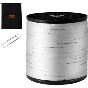 image:imageVEVOR Polyester Pull Tape 2500 lbf Tensile Capacity Polyester Webbing 34 x 528 Cable Pulling Tape Printed Webbing Mule Tape Flat Rope for Packaging Commercial Electrical Gardening34 x 528