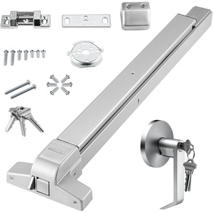 image:imageVEVOR Push Bar Panic Exit Device 31 Stainless Steel Commercial Panic Bar for Exit Doors Emergency Exit Door Hardware with Dual Locking Bolt and Sticker for 3146 Wood or Metal Door Silver275 x 61 x 26