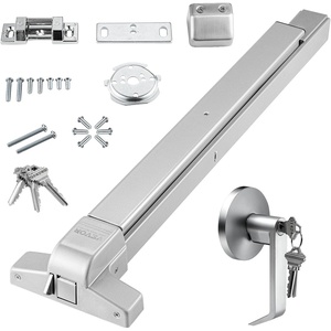 image:imageVEVOR Push Bar Panic Exit Device 31 Stainless Steel Commercial Panic Bar for Exit Doors Emergency Exit Door Hardware with Dual Locking Bolt and Sticker for 3146 Wood or Metal Door Silver319 x 6 x 26