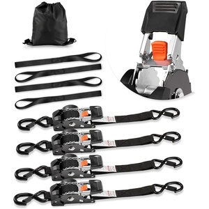 image:imageVEVOR Retractable Ratchet Straps 1 in x 6 ft Tie Down Straps with S Hooks 1200 lbs Break Strength 4 Soft Loops Tie Down Ratcheting for Moving Trailers Motorcycles Kayaks Car Roof 4 Pack1 x 6