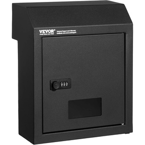 image:imageVEVOR Through The Door Key Drop Box Heavy Duty Steel Through The Door Mailbox with 12 Combination Lock Mail Drop Box BlackBlack