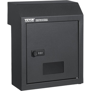 image:imageVEVOR Through The Door Key Drop Box Heavy Duty Steel Through The Door Mailbox with 12 Combination Lock Mail Drop Box BlackGray