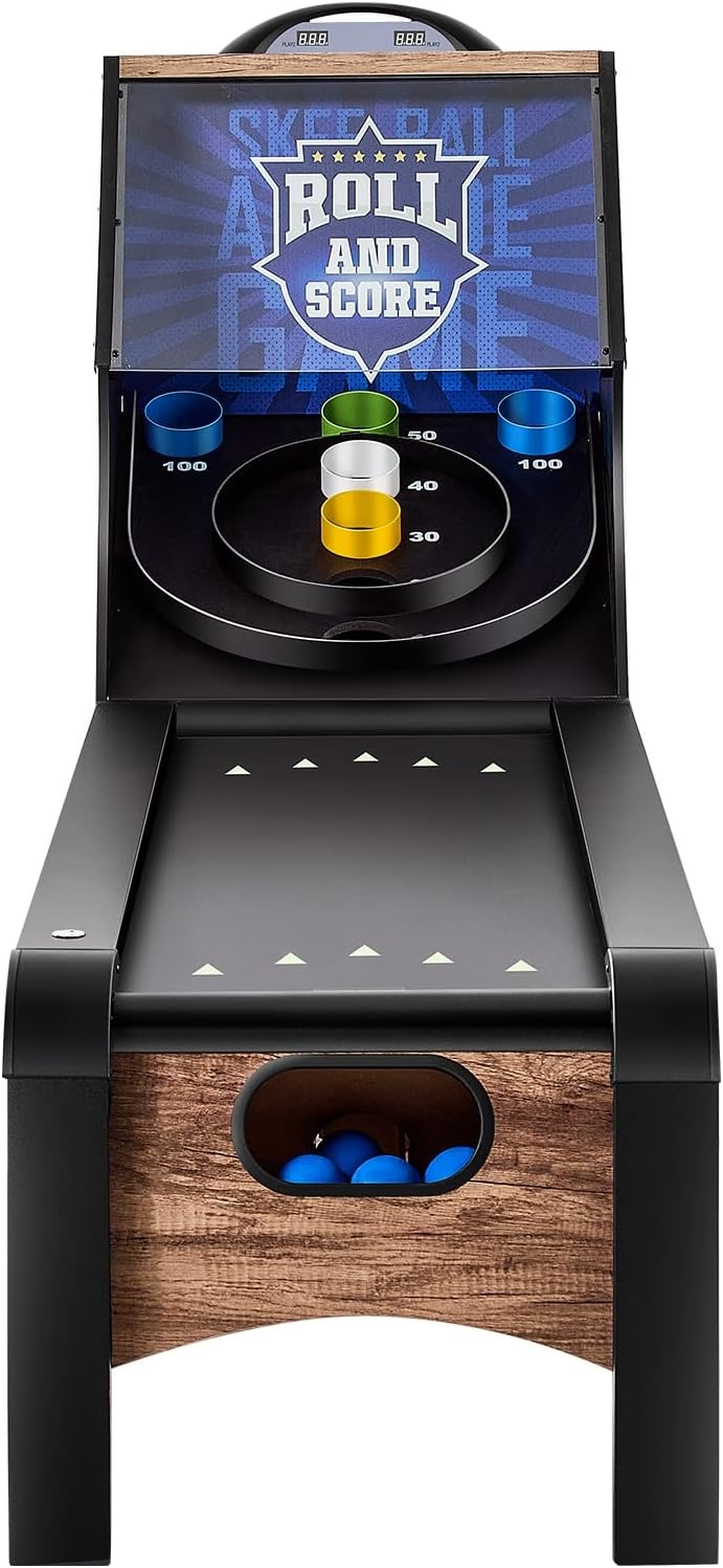 image:imageVEVOR Roll and Score Classic Arcade GameTable Sky Ball Table Machine LED ElectronicScorer amp Track Lighting Sound Automatic BallReturn Home Recreation Game Room9