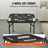 image:imageVEVOR Mahjong Table 4 Player Folding Domino Table with WearResistant Green Tabletop Portable Square Card Table with 4 Cup Holders amp 4 Chip Trays for Mahjong Poker Puzzles 354 x 354inchBlack
