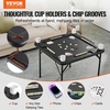 image:imageVEVOR Mahjong Table 4 Player Folding Domino Table with WearResistant Green Tabletop Portable Square Card Table with 4 Cup Holders amp 4 Chip Trays for Mahjong Poker Puzzles 354 x 354inchBlack