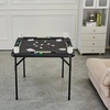 image:imageVEVOR Mahjong Table 4 Player Folding Domino Table with WearResistant Green Tabletop Portable Square Card Table with 4 Cup Holders amp 4 Chip Trays for Mahjong Poker Puzzles 354 x 354inchBlack