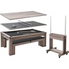 image:imageVEVOR 7ft 3in1 Multi Game Table with Dining Pool and Tennis Table for Family Game Room Adults Includes Full Set of Accessories2 Benches for Storage and Accessories