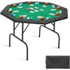 image:imageVEVOR Foldable Poker Table 8 Player 48 in Folding Casino Leisure Table with Padded Rails amp Cup Holders Octagonal Portable Game Tables with Felt amp Metal Legs for Texas Holdem Game and BlackjackBlackgreen