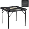 image:imageVEVOR Mahjong Table 4 Player Folding Domino Table with WearResistant Green Tabletop Portable Square Card Table with 4 Cup Holders amp 4 Chip Trays for Mahjong Poker Puzzles 354 x 354inchBlack