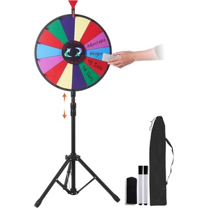 image:imageVEVOR 24 in Spinning Prize Wheel 14 Slots Spinning Wheel with Stand Tabletop Win Fortune Roulette with a Dry Erase and 2 Markers 6 Colors Easy Assembly for Party Pub Trade Show Carnival Events18 INCH