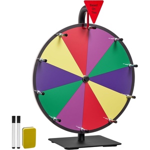image:imageVEVOR 24 in Spinning Prize Wheel 14 Slots Spinning Wheel with Stand Tabletop Win Fortune Roulette with a Dry Erase and 2 Markers 6 Colors Easy Assembly for Party Pub Trade Show Carnival Events12 INCH