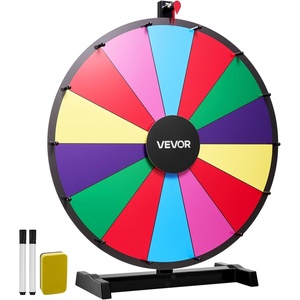 image:imageVEVOR 24 in Spinning Prize Wheel 14 Slots Spinning Wheel with Stand Tabletop Win Fortune Roulette with a Dry Erase and 2 Markers 6 Colors Easy Assembly for Party Pub Trade Show Carnival Events24 INCH TABLE TOP