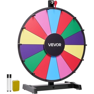 image:imageVEVOR 36 inch Spinning Prize Wheel 18 Slots Spinning Wheel Roulette Wheel with a Dry Erase and 2 Markers Tabletop or Floor Standing Win Fortune Spin Games in Party Pub Trade Show Carnival18 INCH