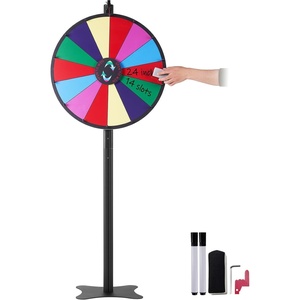 image:imageVEVOR 36 inch Spinning Prize Wheel 18 Slots Spinning Wheel Roulette Wheel with a Dry Erase and 2 Markers Tabletop or Floor Standing Win Fortune Spin Games in Party Pub Trade Show Carnival22 INCH