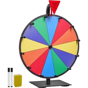 image:imageVEVOR 36 inch Spinning Prize Wheel 18 Slots Spinning Wheel Roulette Wheel with a Dry Erase and 2 Markers Tabletop or Floor Standing Win Fortune Spin Games in Party Pub Trade Show Carnival12 INCH