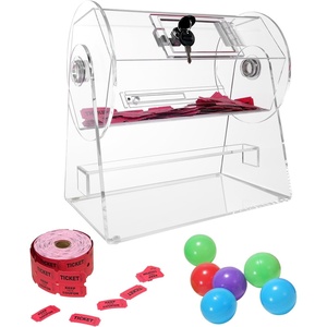 image:imageVEVOR Acrylic Raffle DrumProfessional Raffle Ticket Spinning Cage with 2 Keys Transparent Lottery Spinning Drawing Holds 10000 Tickets or 300 Raffle Balls Raffle Ticket Box for Lottery Games Bing12 x 12 inch  Small
