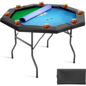 image:imageVEVOR Foldable Poker Table 8 Player 48 in Folding Casino Leisure Table with Padded Rails amp Cup Holders Octagonal Portable Game Tables with Felt amp Metal Legs for Texas Holdem Game and BlackjackBlackblue