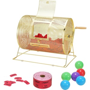 image:imageVEVOR Lottery Cage Capacity for 5000 Tickets or 200 Ping Pong Balls 161 x 12 inch Durable Metal Construction with Wooden Handle Brass Finish for Bingo and Ballot Events16 x 12 inch  Medium