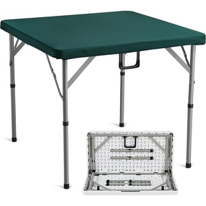 image:imageVEVOR Mahjong Table FoldinHalf 4 Player Card Table with WearResistant Green Tabletop Portable BiFolding Square Domino Table with Carrying Handle for Outdoor Camping Picnic Party 34 x 34inchTable