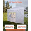 image:imageVEVOR 3 Pack Canopy Sidewalls 10x10 ft 100 Waterproof 99 UV Protection HeavyDuty 210D Oxford Side Walls for StraightLeg Pop Up Canopy Tent Easy Up Outdoor Canopy for CampingTent NOT IncludedUpgraded White Sidewalls for Canopy Tent