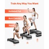 image:imageVEVOR Aerobic Exercise Step Platform 28Inch Workout Aerobic Stepper Height Adjustable Fitness Training Step Deck Trainer with 4 Risers NonSlip Surface Bench for Home Gym Cardio StrengthGray