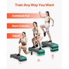 image:imageVEVOR Aerobic Exercise Step Platform 28Inch Workout Aerobic Stepper Height Adjustable Fitness Training Step Deck Trainer with 4 Risers NonSlip Surface Bench for Home Gym Cardio Strengthgreen