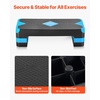 image:imageVEVOR Aerobic Exercise Step Platform 28Inch Workout Aerobic Stepper Height Adjustable Fitness Training Step Deck Trainer with 4 Risers NonSlip Surface Bench for Home Gym Cardio StrengthBlue