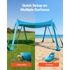 image:imageVEVOR Beach Tent Sun Shelter UPF50 Sun Protection Easy Pop Up Beach Canopy with Sandbags Stability Poles Sand Shovels Portable Shade for Family Outings Camping FishingBlue1010 FT 4 Pole8 Sandbags