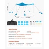 image:imageVEVOR Beach Tent Sun Shelter UPF50 Sun Protection Easy Pop Up Beach Canopy with Sandbags Stability Poles Sand Shovels Portable Shade for Family Outings Camping FishingBlue1010 FT 4 Pole8 Sandbags drawstring