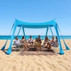 image:imageVEVOR Beach Tent Sun Shelter UPF50 Sun Protection Easy Pop Up Beach Canopy with Sandbags Stability Poles Sand Shovels Portable Shade for Family Outings Camping FishingBlue1010 FT 4 Pole8 Sandbags