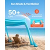 image:imageVEVOR Beach Tent Sun Shelter UPF50 Sun Protection Easy Pop Up Beach Canopy with Sandbags Stability Poles Sand Shovels Portable Shade for Family Outings Camping FishingLight Blue1010 FT 4 Pole8 Sandbags