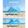 image:imageVEVOR Beach Tent Sun Shelter UPF50 Sun Protection Easy Pop Up Beach Canopy with Sandbags Stability Poles Sand Shovels Portable Shade for Family Outings Camping FishingBlue2013 FT 3 Pole8 Sandbags