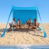 image:imageVEVOR Beach Tent Sun Shelter UPF50 Sun Protection Easy Pop Up Beach Canopy with Sandbags Stability Poles Sand Shovels Portable Shade for Family Outings Camping FishingBlue7575 FT 2 Pole4 Sandbags