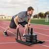 image:imageVEVOR Football Sleds and Chutes Weight Sled Football Training Pull Push Running Sled Fitness Workout Sled Push Gym Equipment Adjustable Height Handle Compatible 12 in Weight PlatesPush PullBK