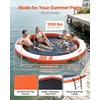 image:imageVEVOR Inflatable Floating Dock Inflatable Dock Platform NonSlip Water Air Mat with Portable Carrying Bag and Detachable Ladder Floating Water Platform Island Raft for Pool Beach OceanWhite  Orange