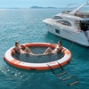 image:imageVEVOR Inflatable Floating Dock Inflatable Dock Platform NonSlip Water Air Mat with Portable Carrying Bag and Detachable Ladder Floating Water Platform Island Raft for Pool Beach OceanWhite  Orange