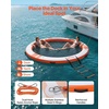 image:imageVEVOR Inflatable Floating Dock Inflatable Dock Platform NonSlip Water Air Mat with Portable Carrying Bag and Detachable Ladder Floating Water Platform Island Raft for Pool Beach OceanWhite  Orange