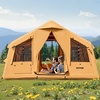 image:imageVEVOR Inflatable Tents for Camping Easy Setup Blow up Tent with Hand Pump 4 Season Glamping Tent with Stove Jack Doors amp Mesh Windows Storage Bag Included for Easy Taking812 Person With 2 Skylights