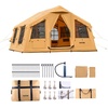 image:imageVEVOR Inflatable Tents for Camping Easy Setup Blow up Tent with Hand Pump 4 Season Glamping Tent with Stove Jack Doors amp Mesh Windows Storage Bag Included for Easy Taking812 Person With 2 Skylights