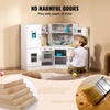 image:imageVEVOR Interactive Wooden Toy Play Kitchen Playset for Kids with Lights and Sounds Corner Design with Ice Maker Oven Sink Clock Microwaves Refrigerator and Accessories for Girls amp Boys WhiteWhite
