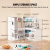 image:imageVEVOR Interactive Wooden Toy Play Kitchen Playset for Kids with Lights and Sounds Corner Design with Ice Maker Oven Sink Clock Microwaves Refrigerator and Accessories for Girls amp Boys WhiteWhite