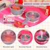 image:imageVEVOR Interactive Wooden Toy Play Kitchen Playset for Kids with Lights and Sounds Corner Design with Ice Maker Oven Sink Clock Microwaves Refrigerator and Accessories for Girls amp Boys WhitePink