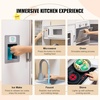 image:imageVEVOR Interactive Wooden Toy Play Kitchen Playset for Kids with Lights and Sounds Corner Design with Ice Maker Oven Sink Clock Microwaves Refrigerator and Accessories for Girls amp Boys WhiteWhite