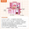 image:imageVEVOR Interactive Wooden Toy Play Kitchen Playset for Kids with Lights and Sounds Corner Design with Ice Maker Oven Sink Clock Microwaves Refrigerator and Accessories for Girls amp Boys WhitePink