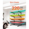 image:imageVEVOR Kayak Storage Rack for 3 Kayaks Holds 200 lbs Heavy Duty Adjustable Freestanding Stand with Lockable Wheels for Indoor Outdoor Garage Shed Dock Holder for Canoe SUP Surfboard amp PaddleboardStand4 KayaksBlack